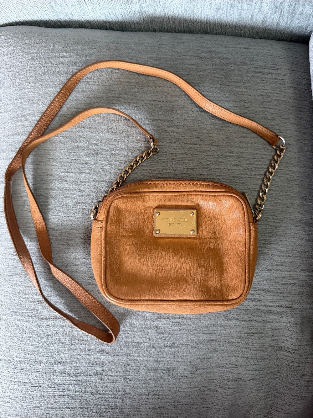 Michael Kors Tan Leather Crossbody with Gold Hardware